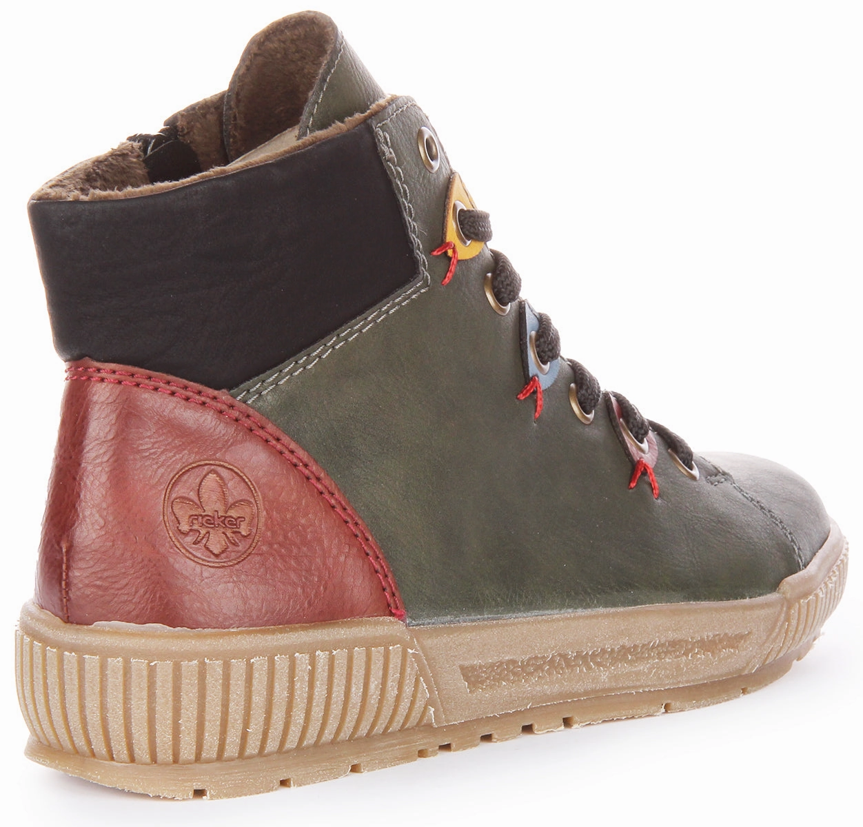 Rugged Terrain Boots Gear Max Rieker N0711-54 In Green Multi For Women