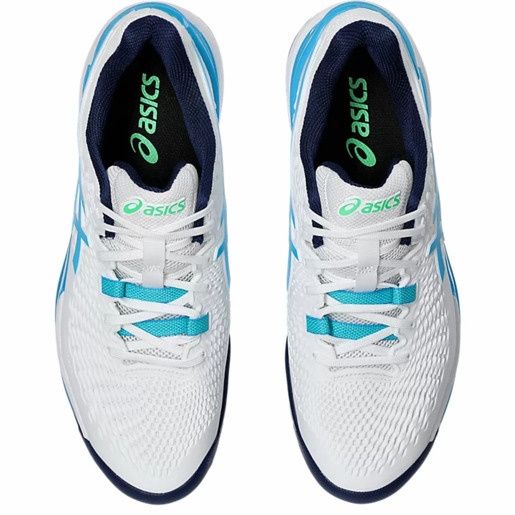 Running Cool-Down Asics Gel-Resolution 9 Men Tennis Shoes - White/Digital Aqua