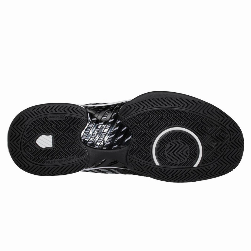 Running Professional K Swiss Hypercourt Supreme AC Tennis Shoes - Black / White