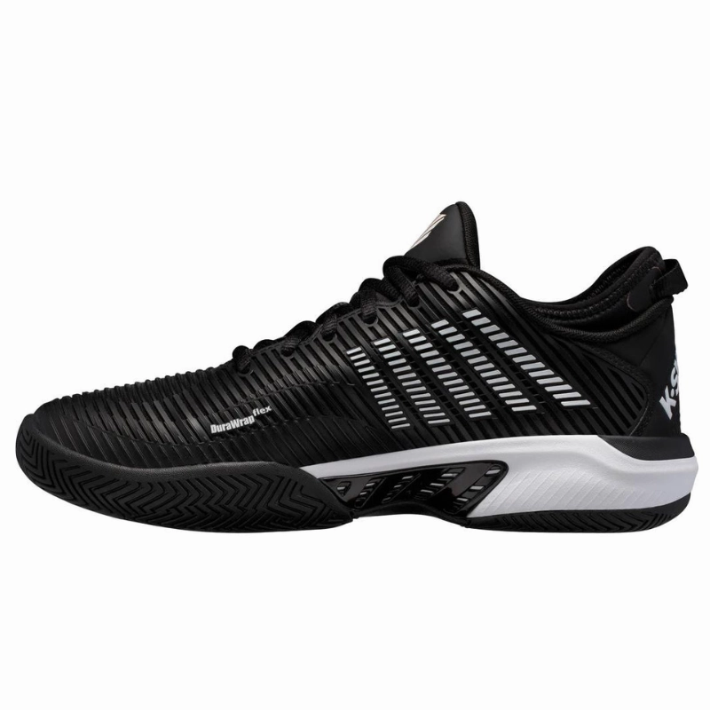 Running Professional K Swiss Hypercourt Supreme AC Tennis Shoes - Black / White