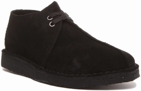 Clarks Originals Desert Trek In Black Suede For Men Seamless Feel Built For Comfort