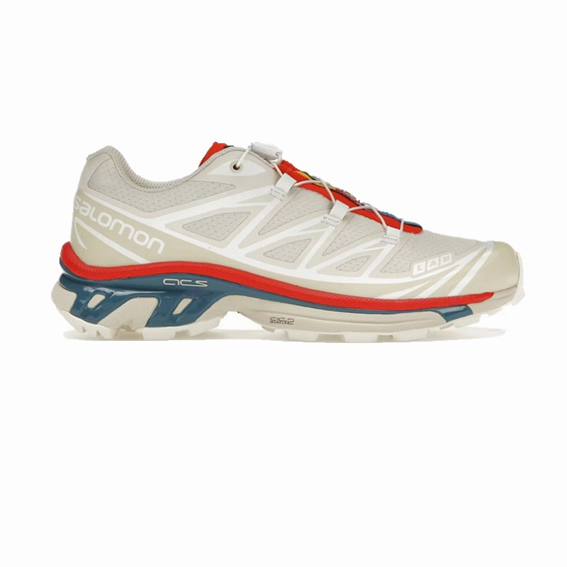SALOMON - XT-6 - Almond Milk/Bleached Sand/Aurora Red - Unisex [472934] luxe feel