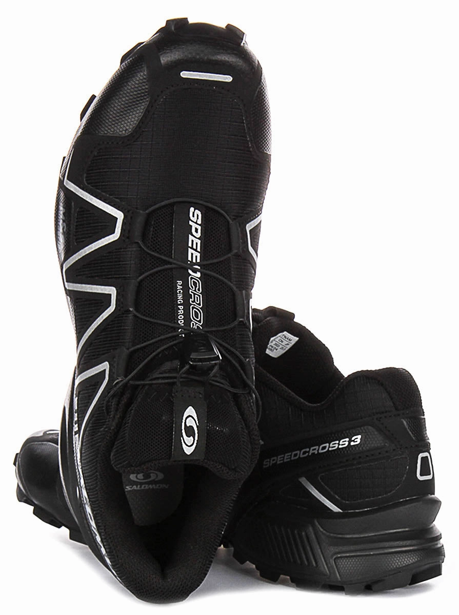Salomon Speedcross 3 In Black Silver Wide Foot Comfort