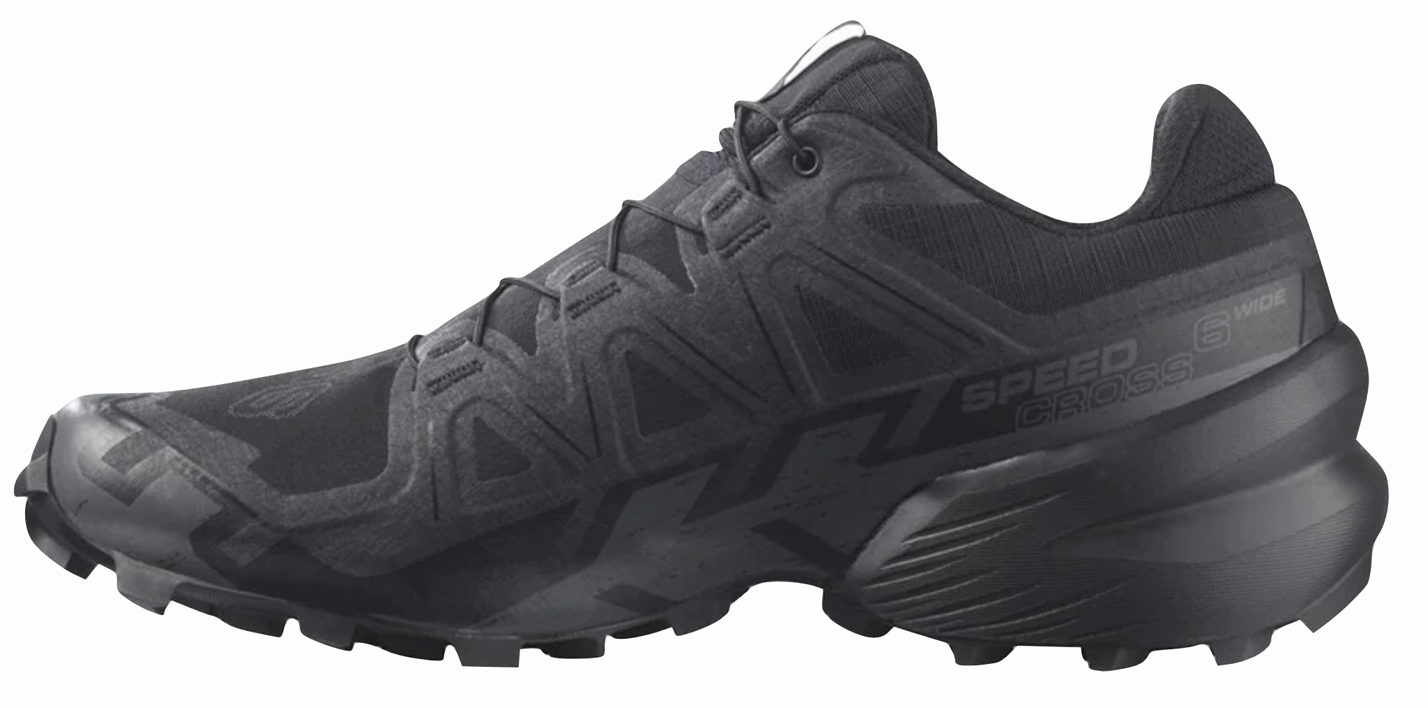 Salomon Speedcross 6 Mens WIDE (Black/Black/Phantom) Max Flex Control