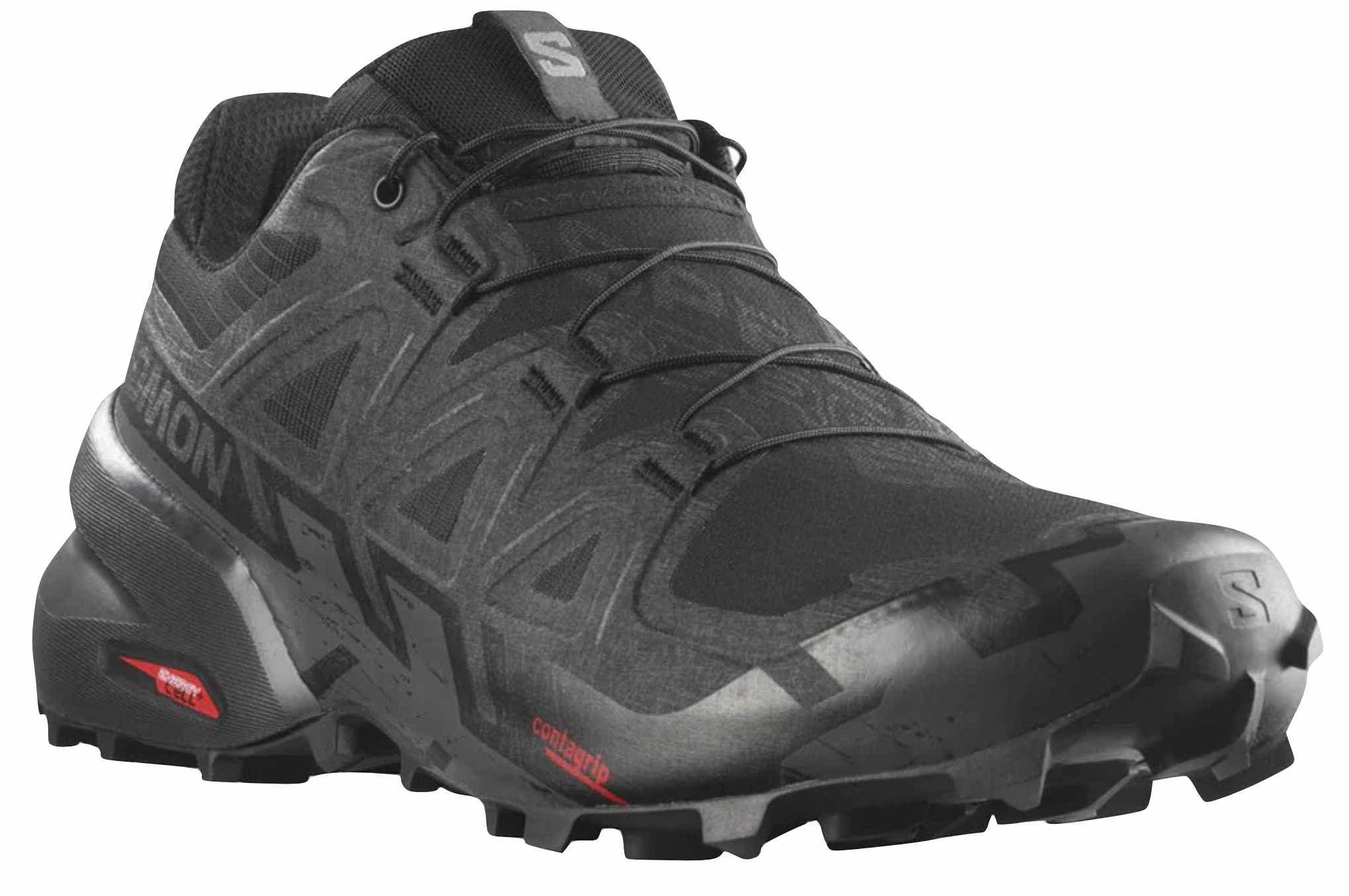 Salomon Speedcross 6 Mens WIDE (Black/Black/Phantom) Max Flex Control