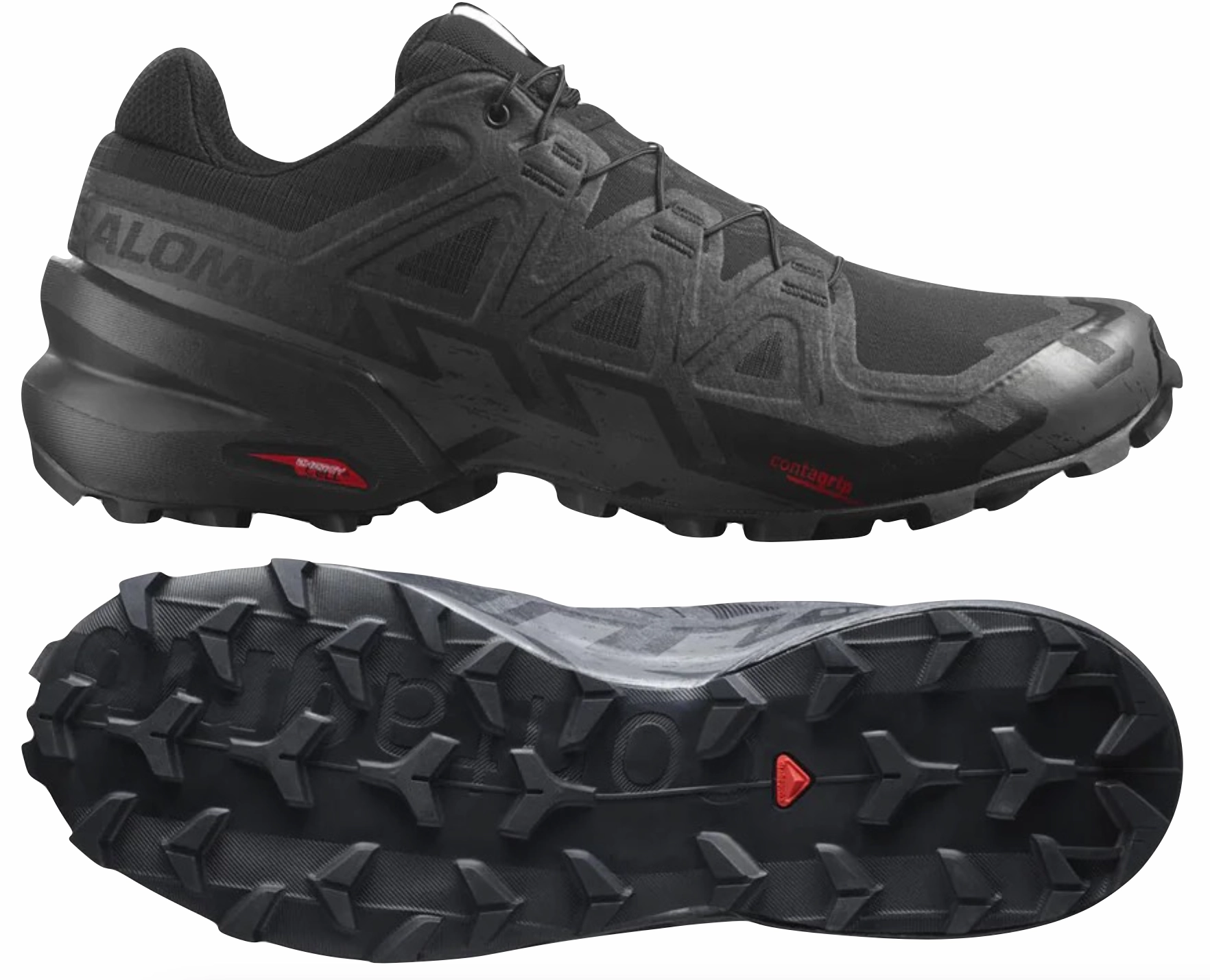 Salomon Speedcross 6 Mens WIDE (Black/Black/Phantom) Iconic lining Lifestyle Athlete