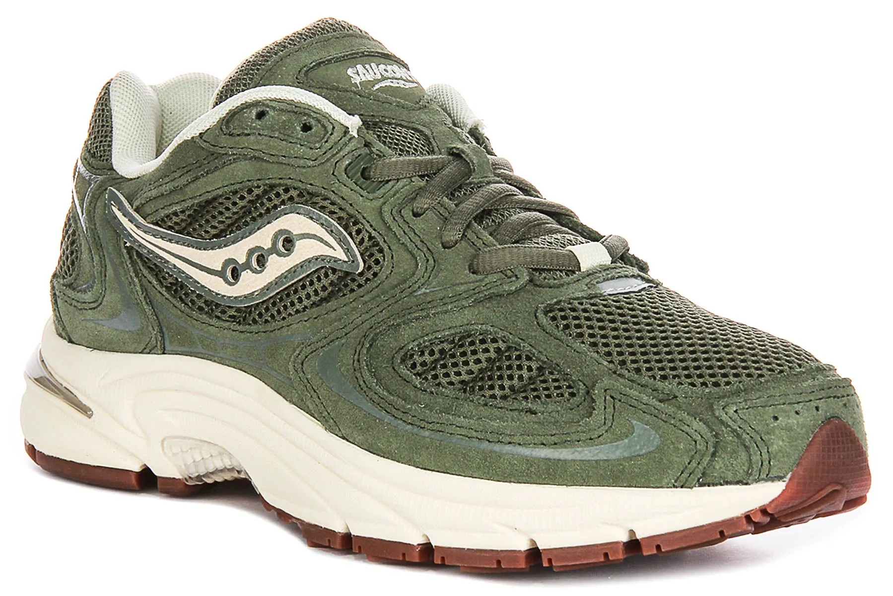 foot mobility Anatomical Build Saucony Grind Jazz 9 In Olive White