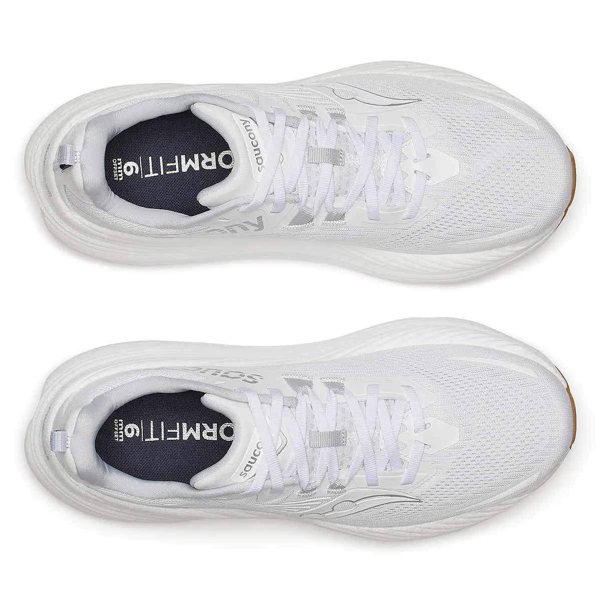 Saucony Hurricane 24 Men's White/Silver Trainers Fast Recovery