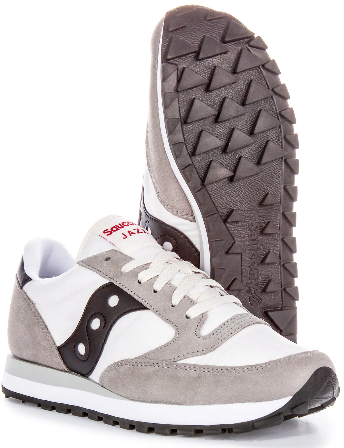 Saucony Jazz Original In White Grey For Men Double Layer