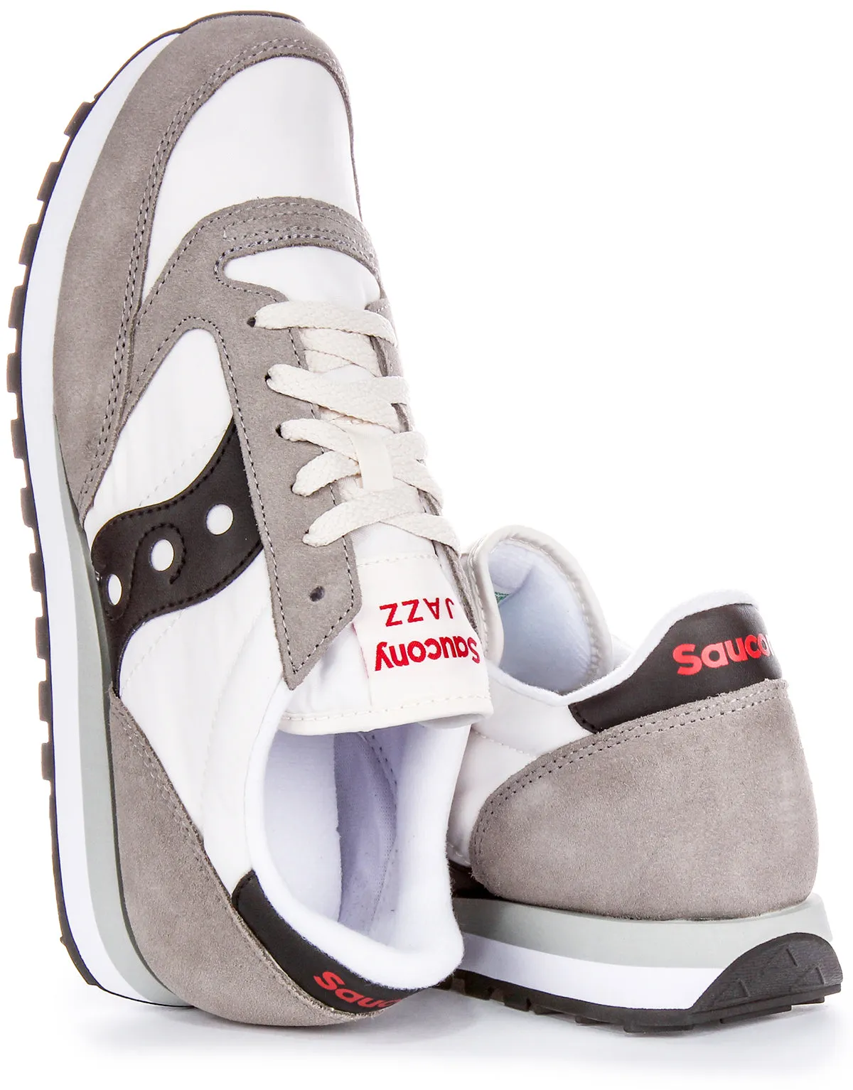 Saucony Jazz Original In White Grey For Men Double Layer