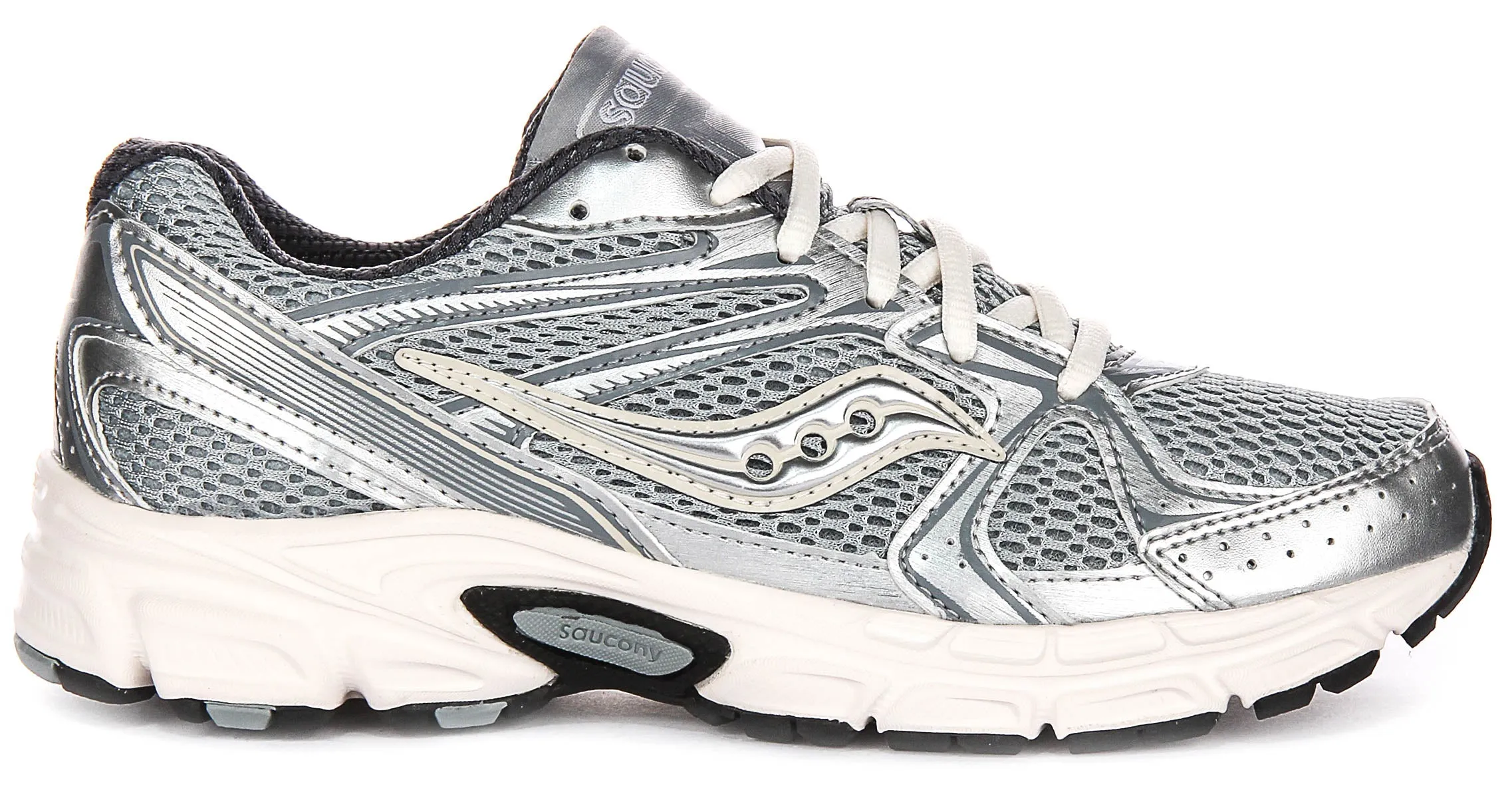 Saucony Ride Millennium In Silver white For Women Mesh Interior