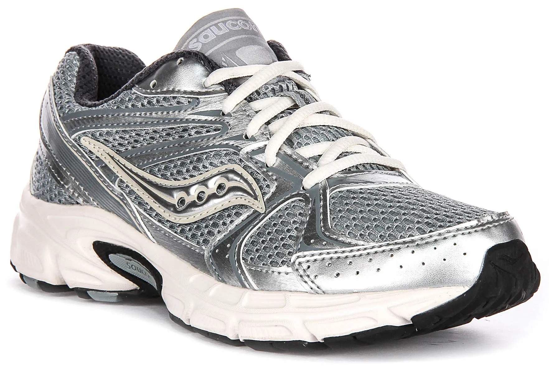 Saucony Ride Millennium In Silver white For Women Minimal Support Light Weight