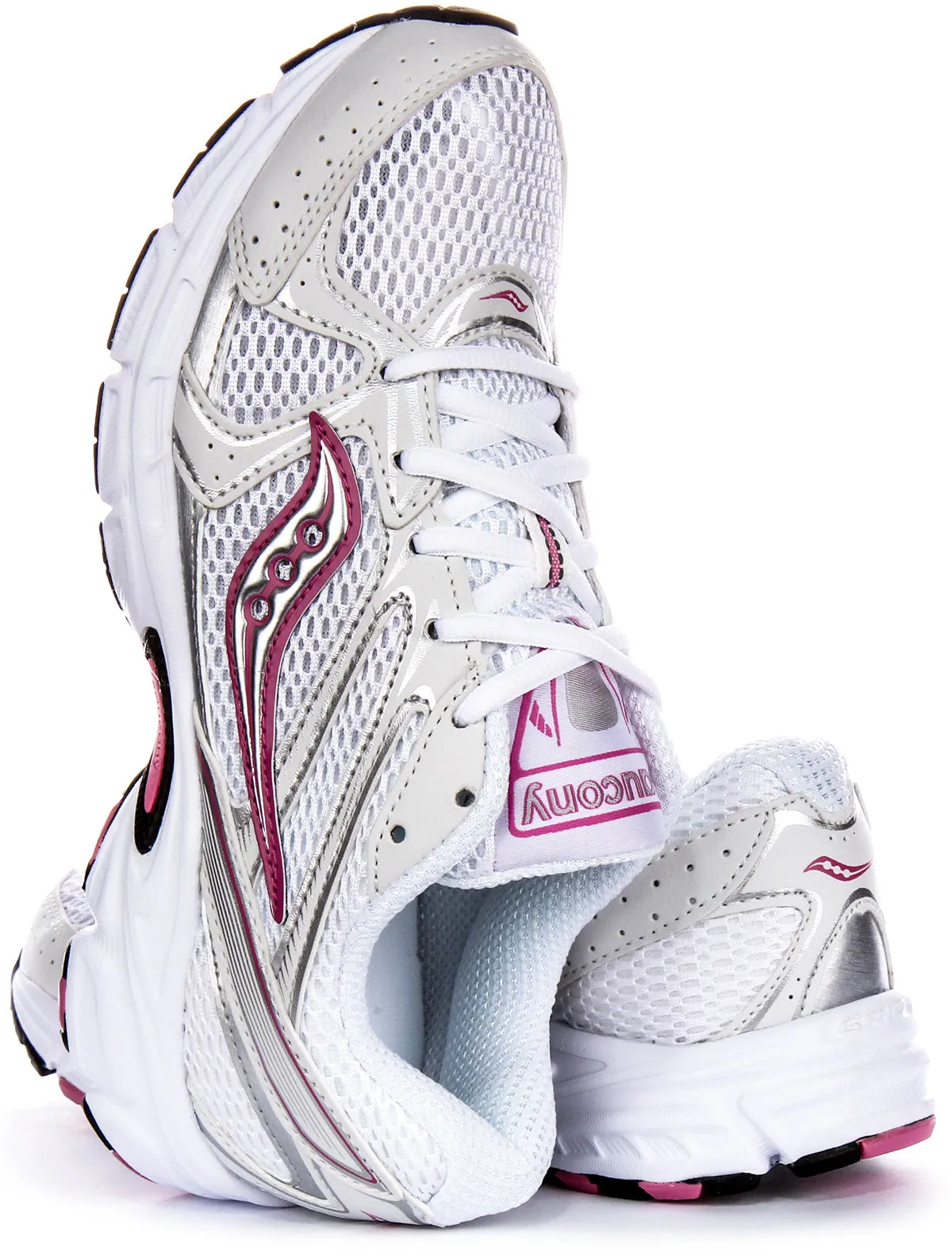 Saucony Ride Millennium In White Pink For Women All-Weather Fit