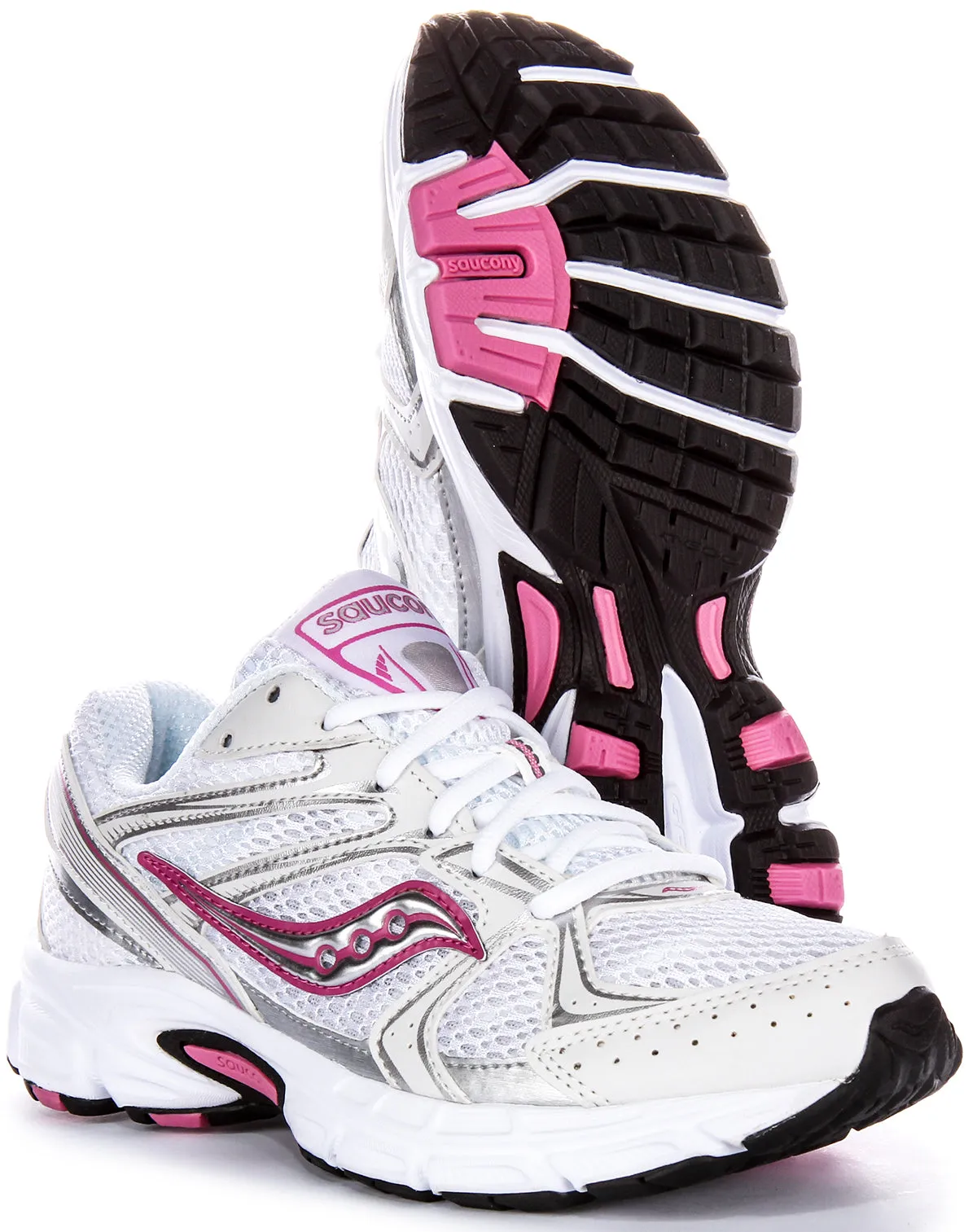 Saucony Ride Millennium In White Pink For Women All-Weather Fit