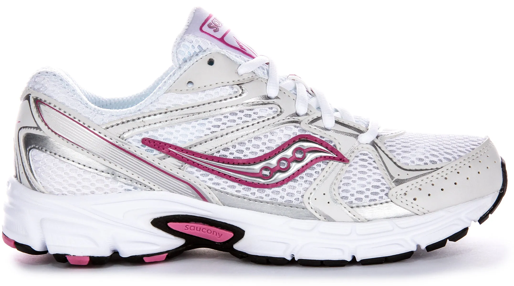 Saucony Ride Millennium In White Pink For Women All-Weather Fit