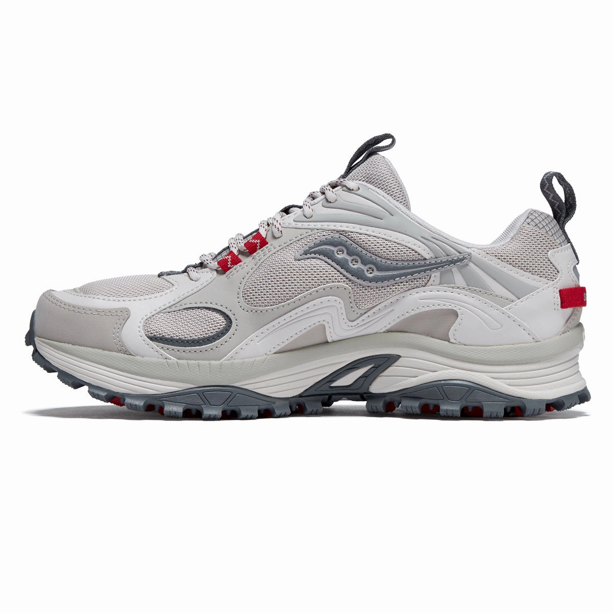 Saucony Grid Aura X Shoes - Dove/Red Flex - fit