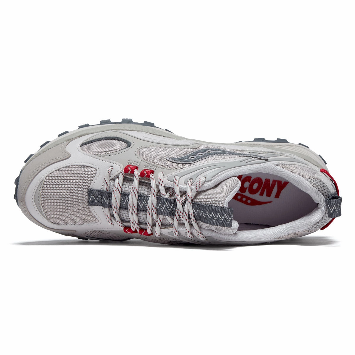 Saucony Grid Aura X Shoes - Dove/Red Flex - fit