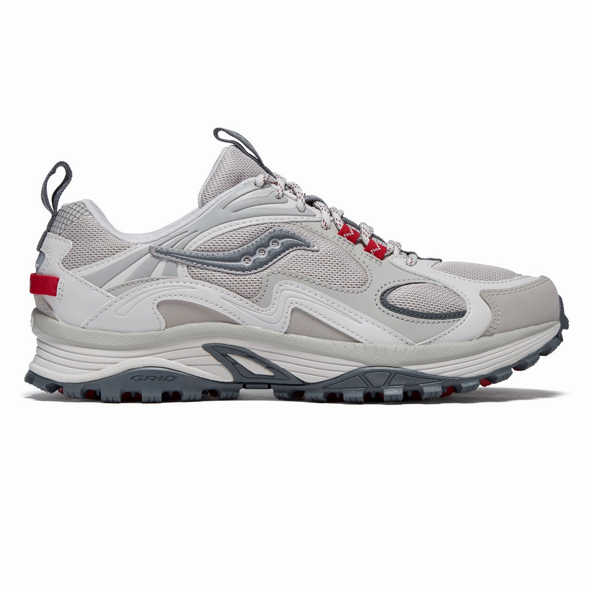 Saucony Grid Aura X Shoes - Dove/Red Flex - fit