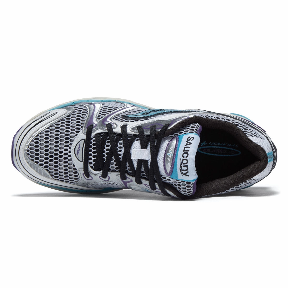 Saucony Progrid Triumph 4 Shoes - White/Blue Flexible Arch