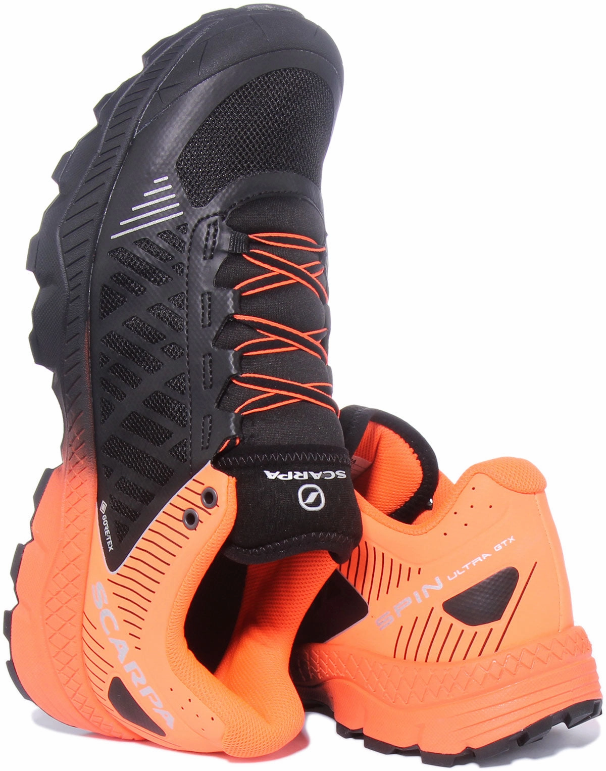 Scarpa Spin Ultra GTX In Black Orange For Men Compression Fit