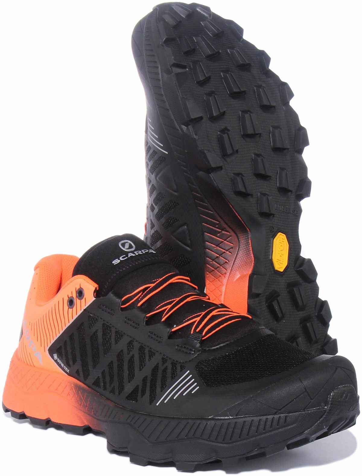 Scarpa Spin Ultra GTX In Black Orange For Men Compression Fit