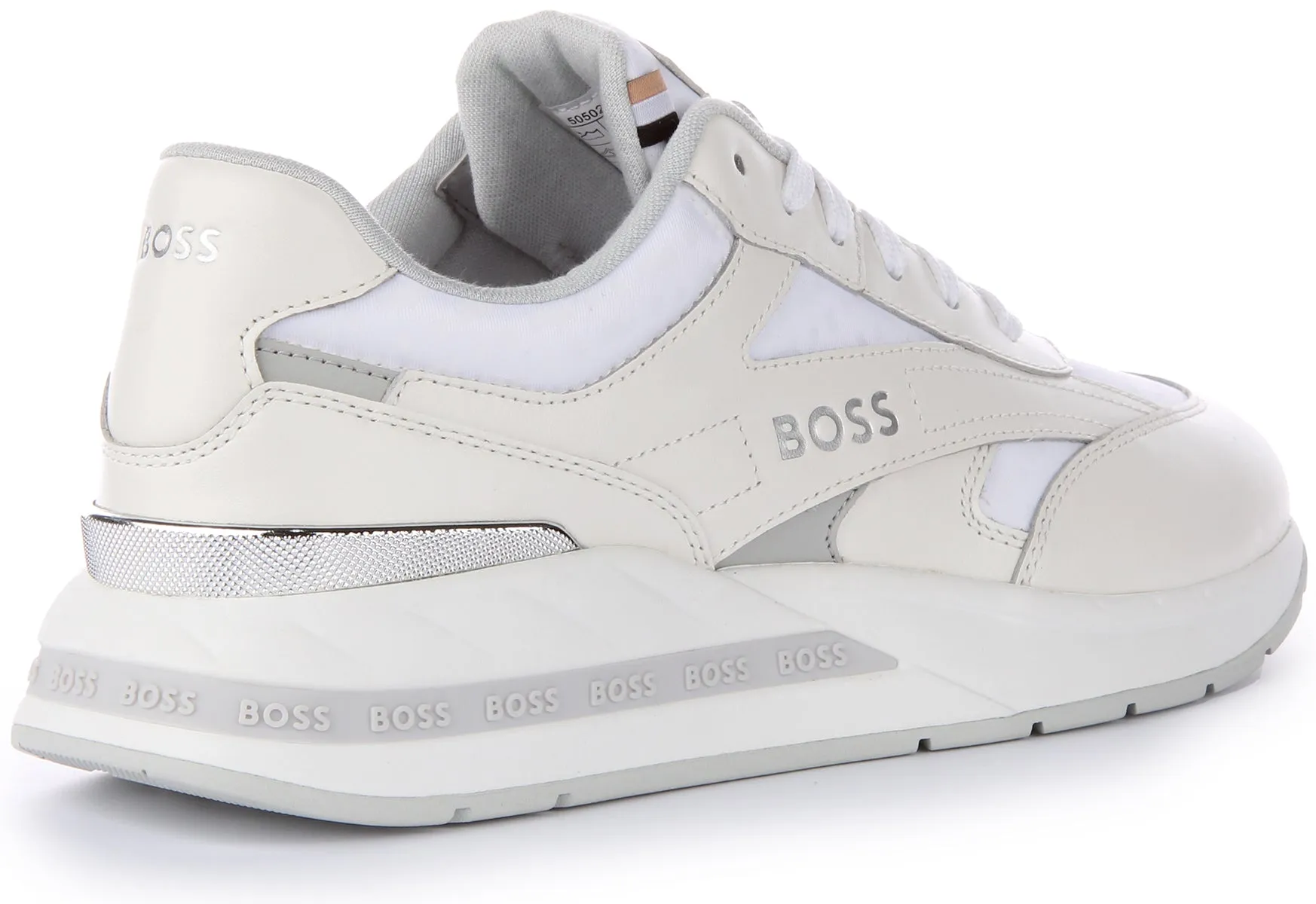Seamless Boss Kurt Runner In White Grey For Men