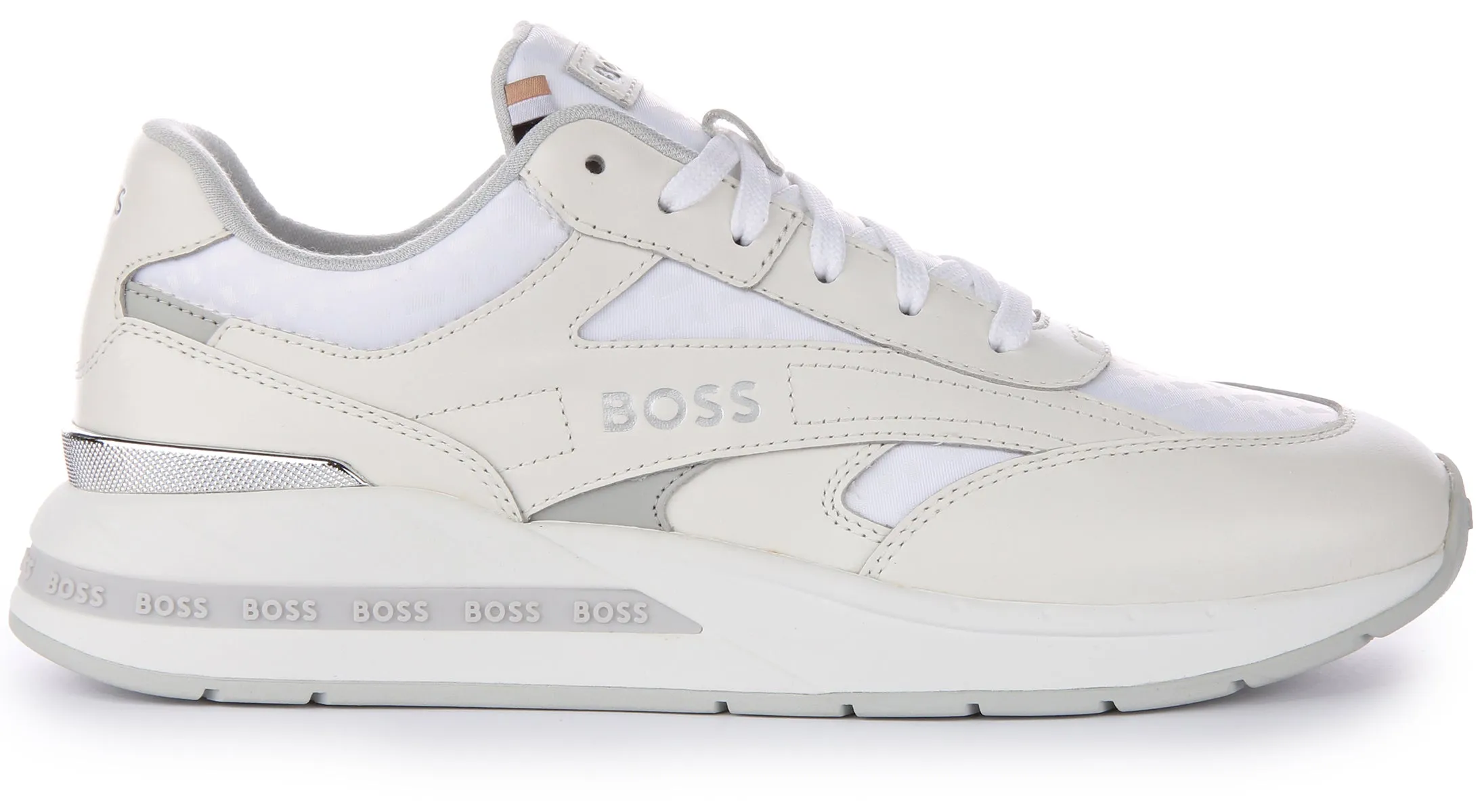 Seamless Boss Kurt Runner In White Grey For Men