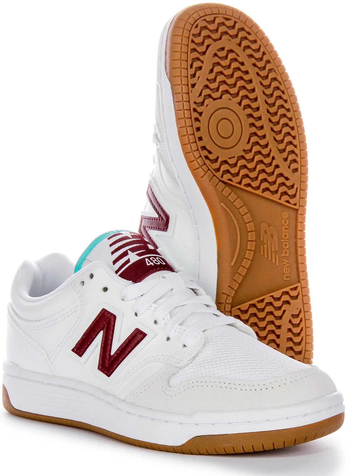 Seamless lining New Balance BB 480 LFT In White Burgundy