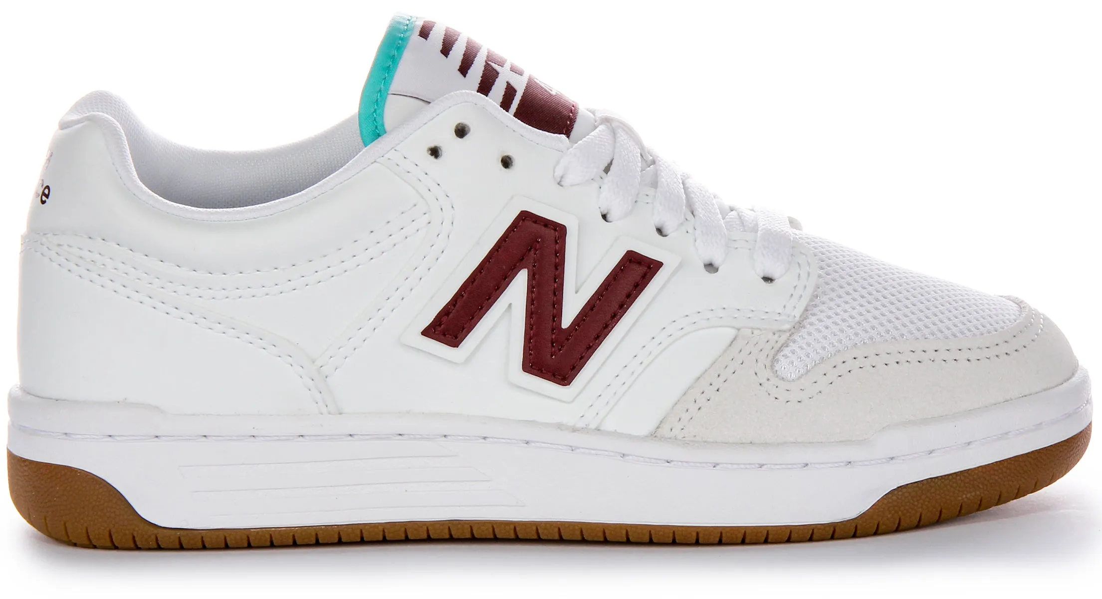 Seamless lining New Balance BB 480 LFT In White Burgundy