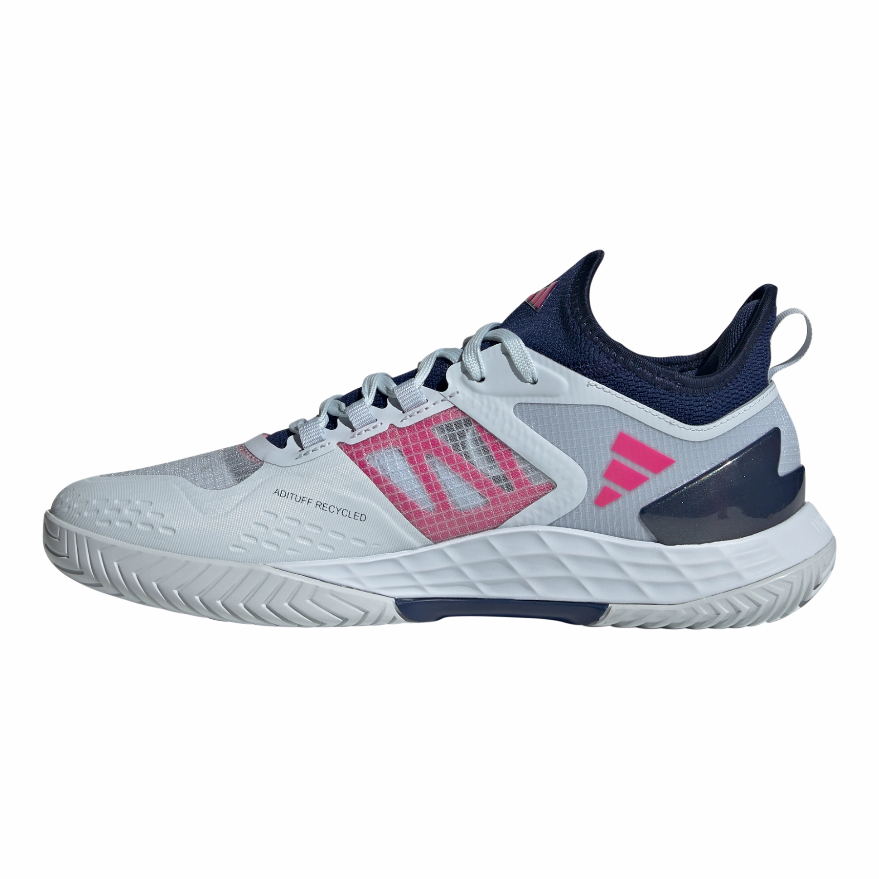 Seamless construction Adidas Adizero Ubersonic 4.1 Men Tennis Shoes - Halo Blue/Dark Blue/Team Shock Pink