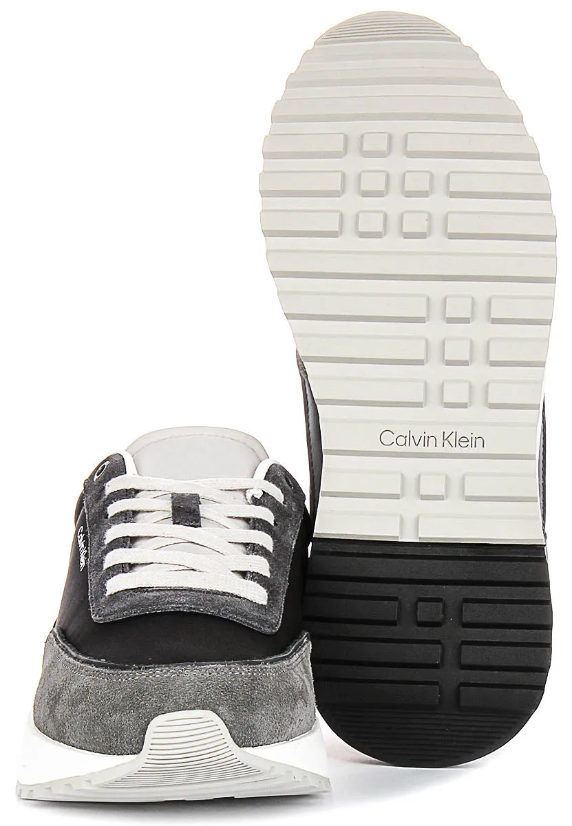 Secure lockdown Calvin Klein Low Top Lace up Runner In Grey Black For Men
