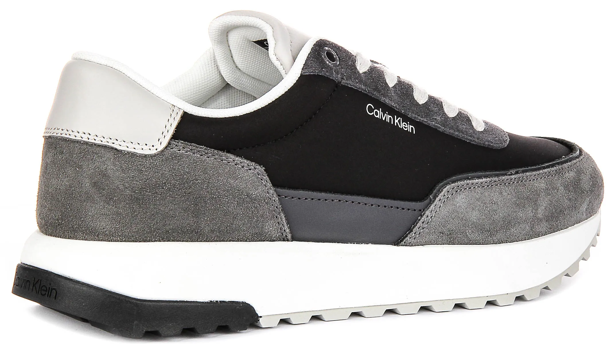 Secure lockdown Calvin Klein Low Top Lace up Runner In Grey Black For Men