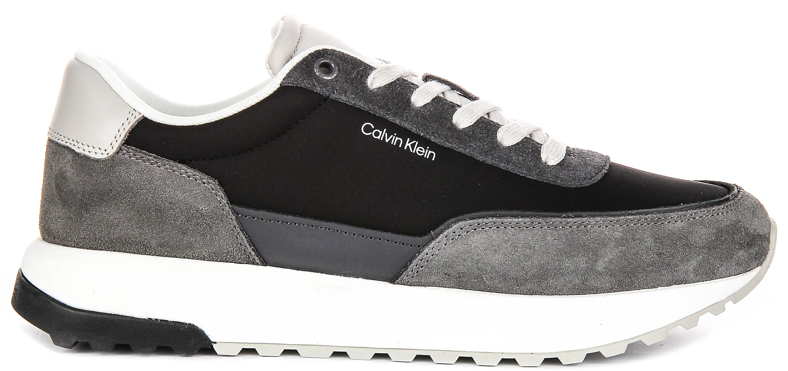 Secure lockdown Calvin Klein Low Top Lace up Runner In Grey Black For Men