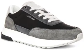 Daily Session Activity Driven Calvin Klein Low Top Lace up Runner In Grey Black For Men