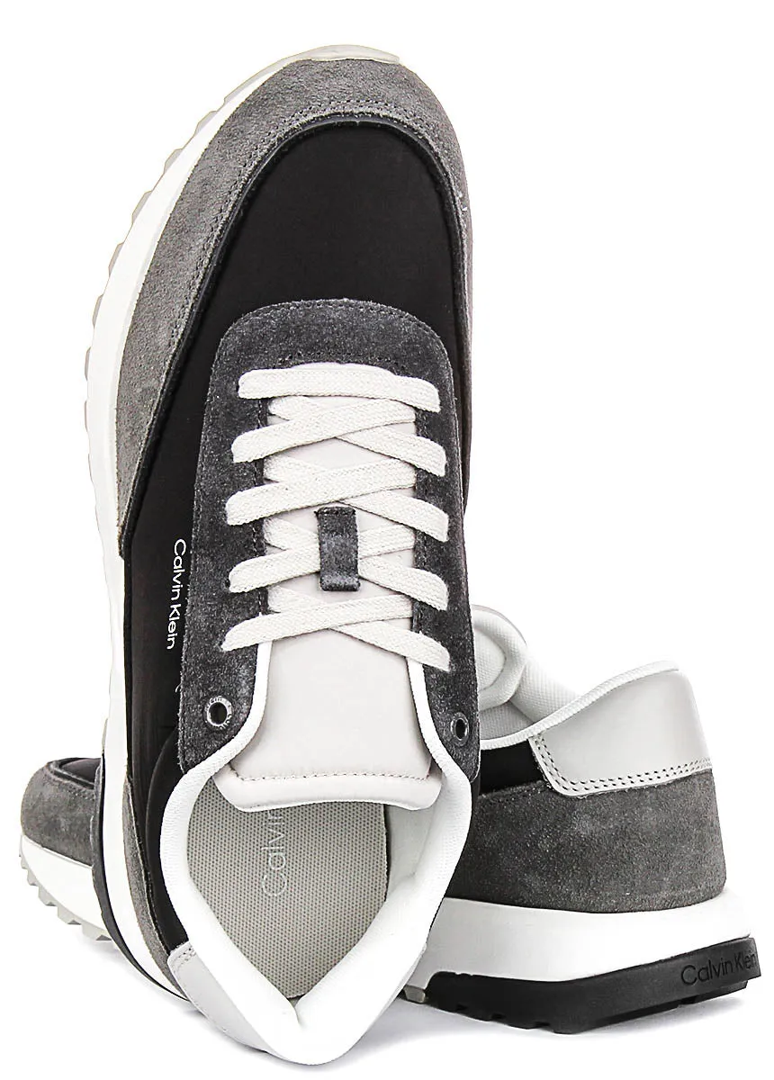 Secure lockdown Calvin Klein Low Top Lace up Runner In Grey Black For Men