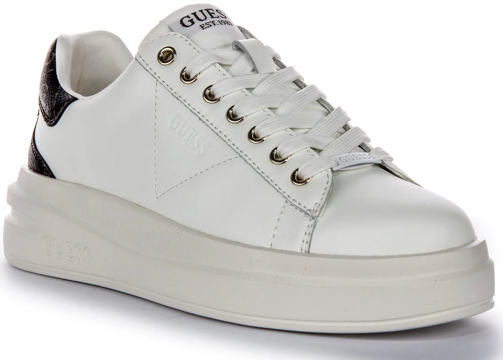 Guess Elbina In White Brown For Women Reinforced