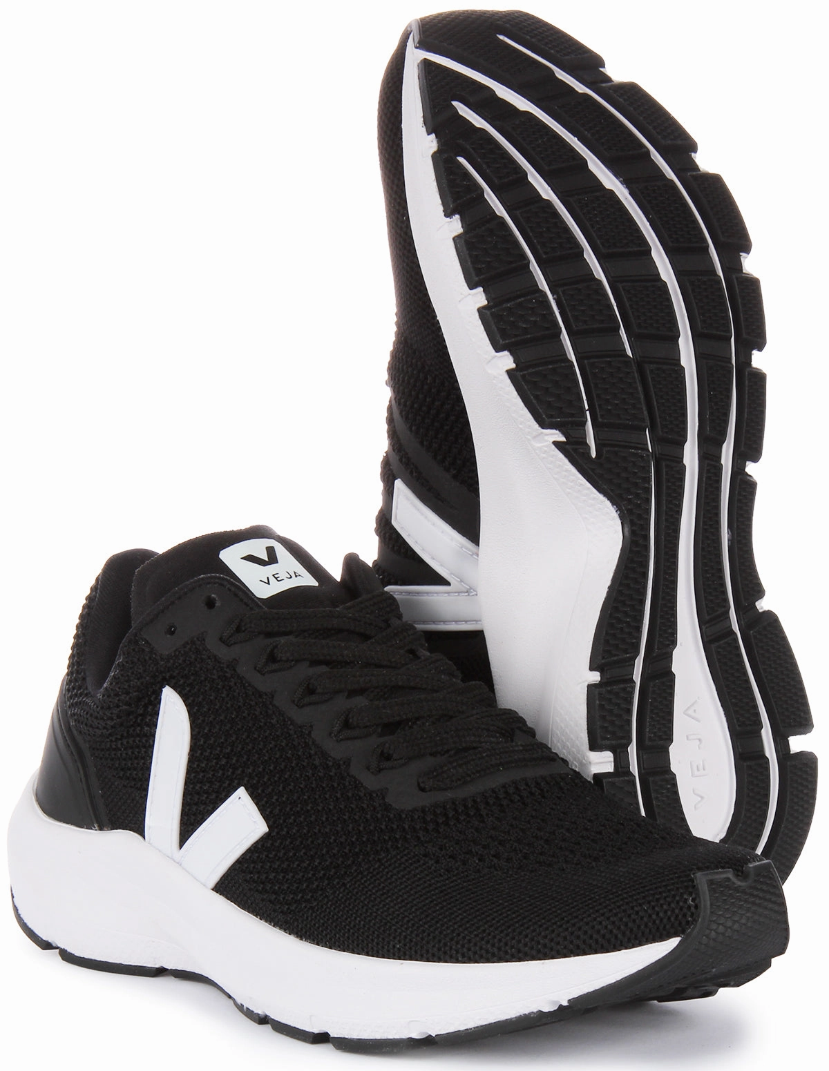 Secure Feel Veja Marlin V Knit In Black White For Women