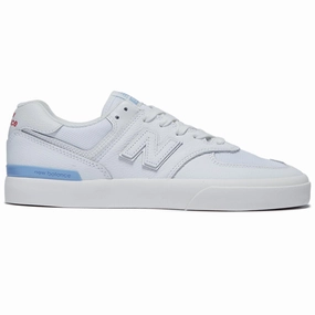 New Balance 574 Vulc Shoes - White/Baby Blue Max Performance Skate Lifestyle