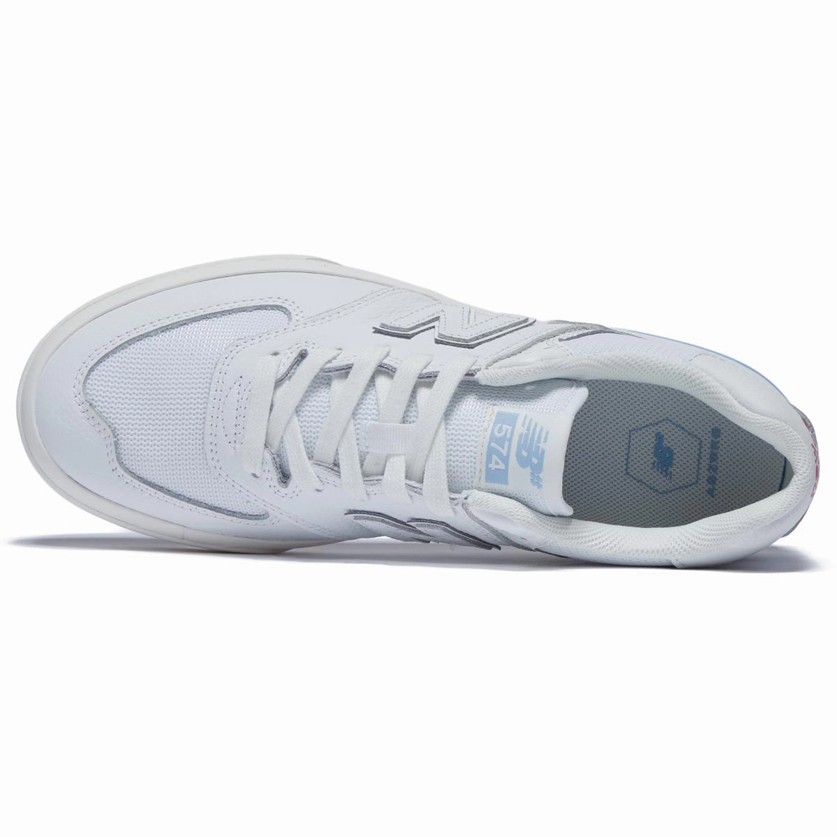 Secure Grip New Balance 574 Vulc Shoes - White/Baby Blue