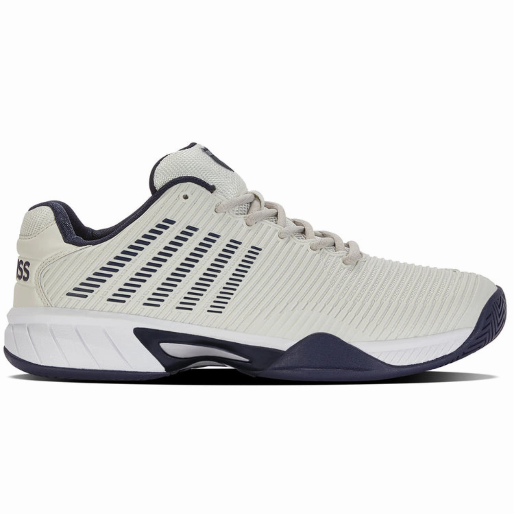 Secure lockdown K Swiss Hypercourt Express 2 Junior Tennis Shoes - Gray/White/Peacoat