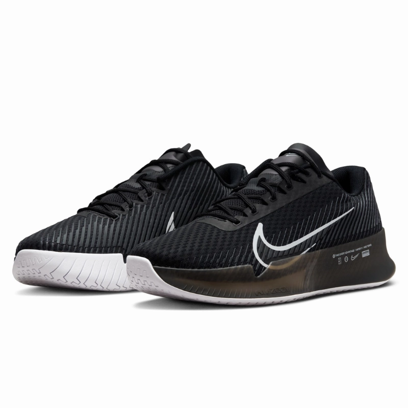 Secure Speed Nike Court Air Zoom Vapor 11 Men Hard Court Tennis Shoes - Black/White-Anchrite
