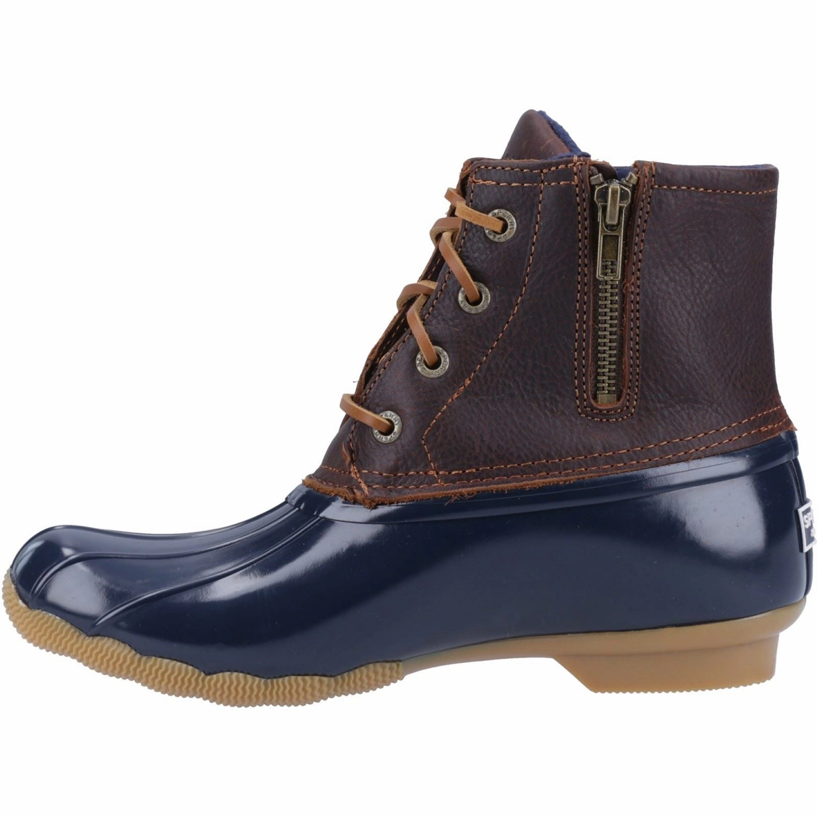 Shield Trek Pro Sperry Saltwater Duck Faux Leather Tan/Navy Wellington Boots