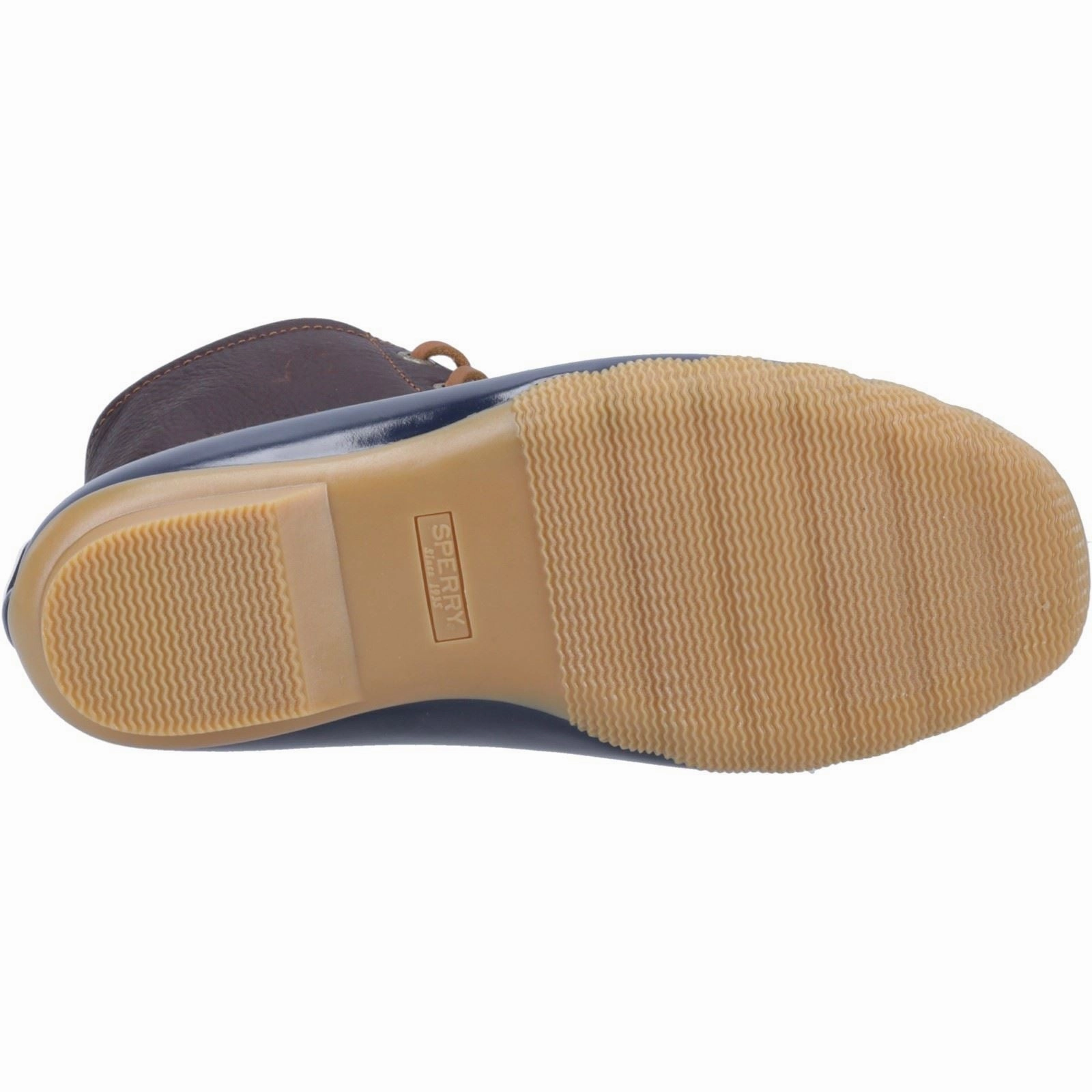 Shield Trek Pro Sperry Saltwater Duck Faux Leather Tan/Navy Wellington Boots