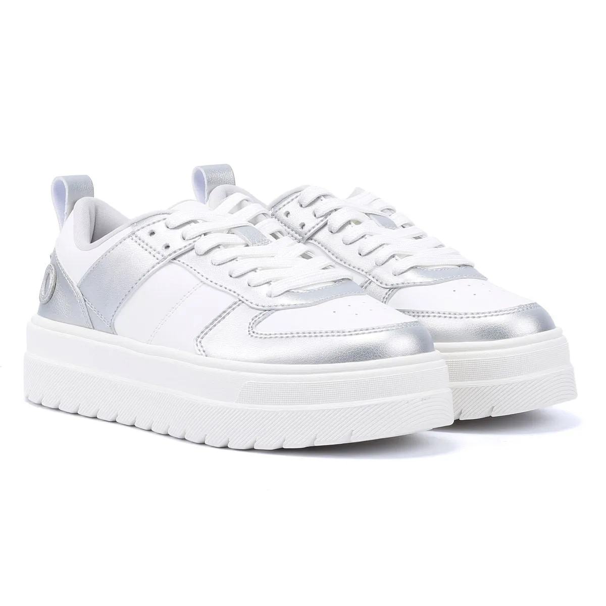 Hugo Lyssa Tennis Women's White/Silver Trainers Exercise Power Stretch Comfort