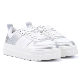 Hugo Lyssa Tennis Women's White/Silver Trainers Exercise Power Stretch Comfort