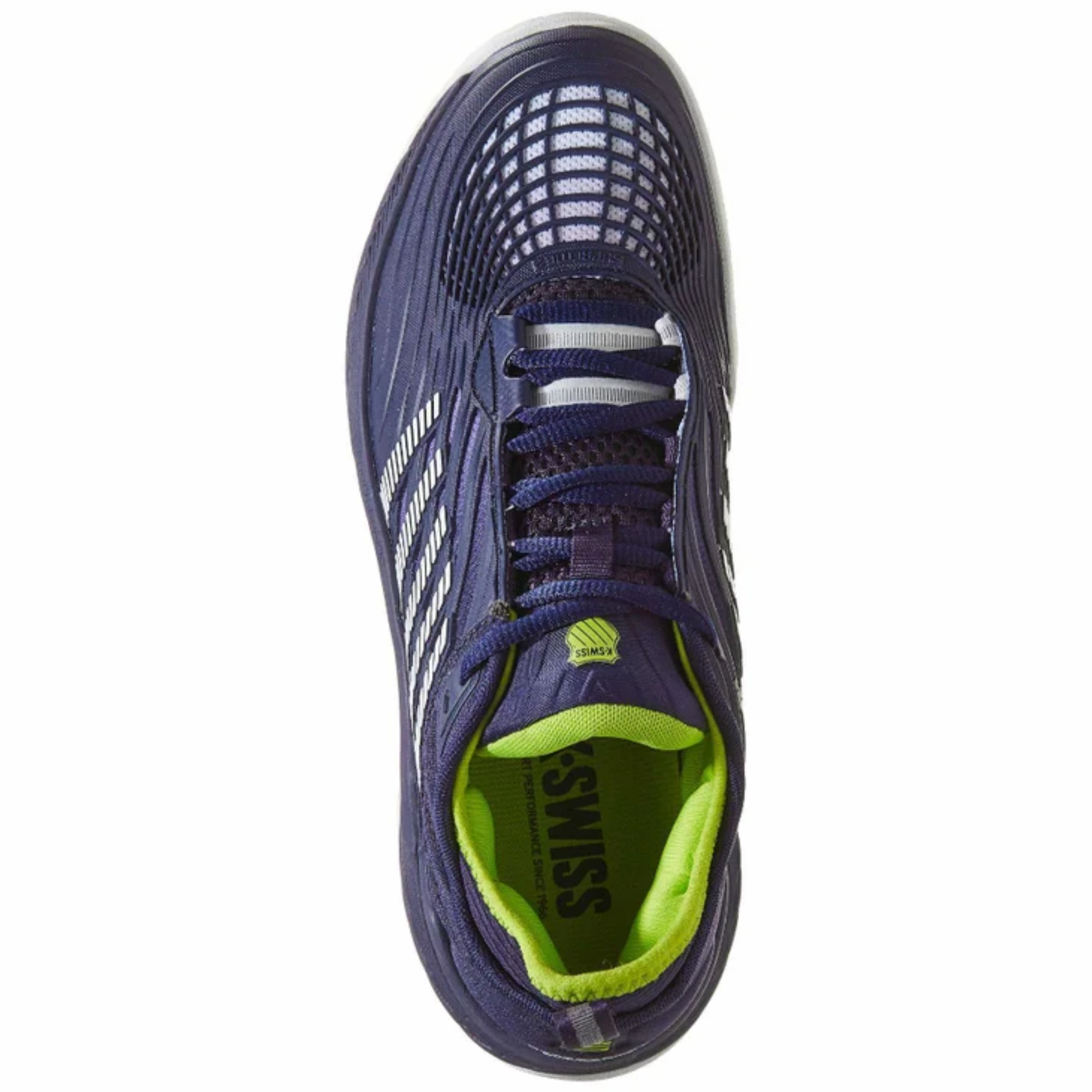 Shock - Minimizing K Swiss Hypercourt Supreme 2  Men Tennis Shoes - Peacoat/White/Lime Green