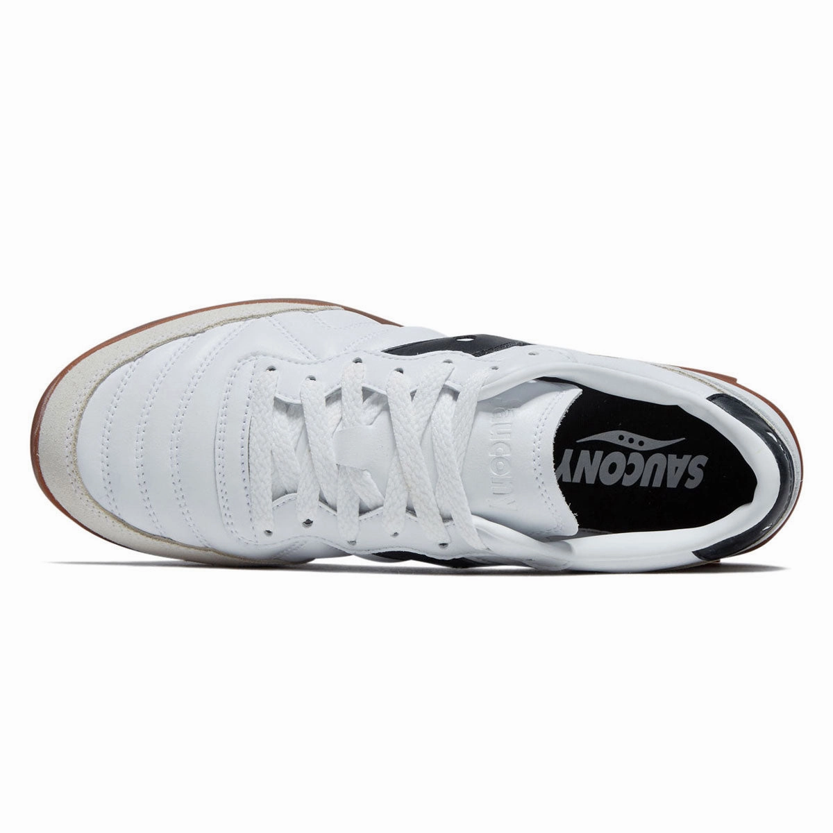Shock Absorbing Characteristic Saucony 586i Leather Shoes - White/Black