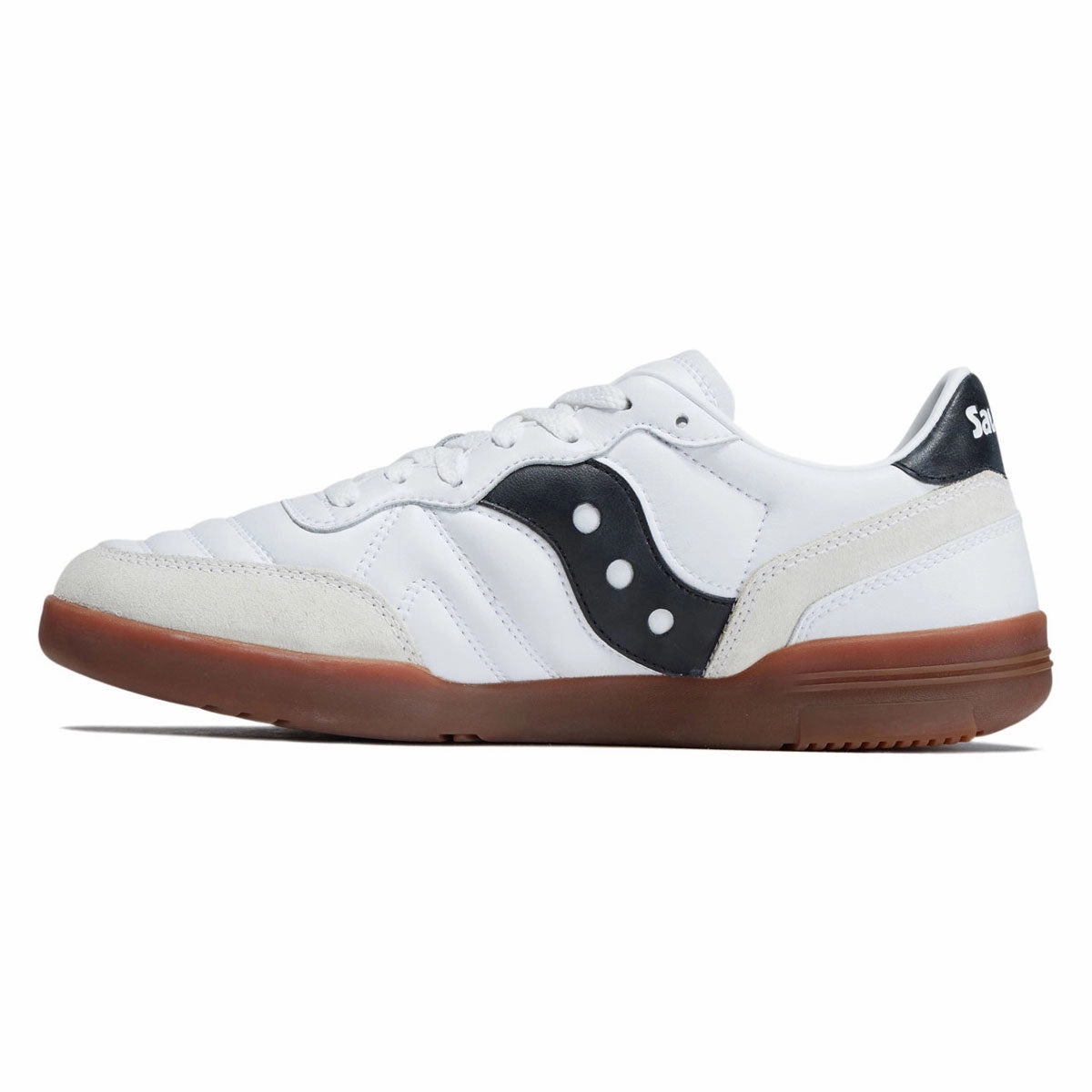 Shock Absorbing Characteristic Saucony 586i Leather Shoes - White/Black
