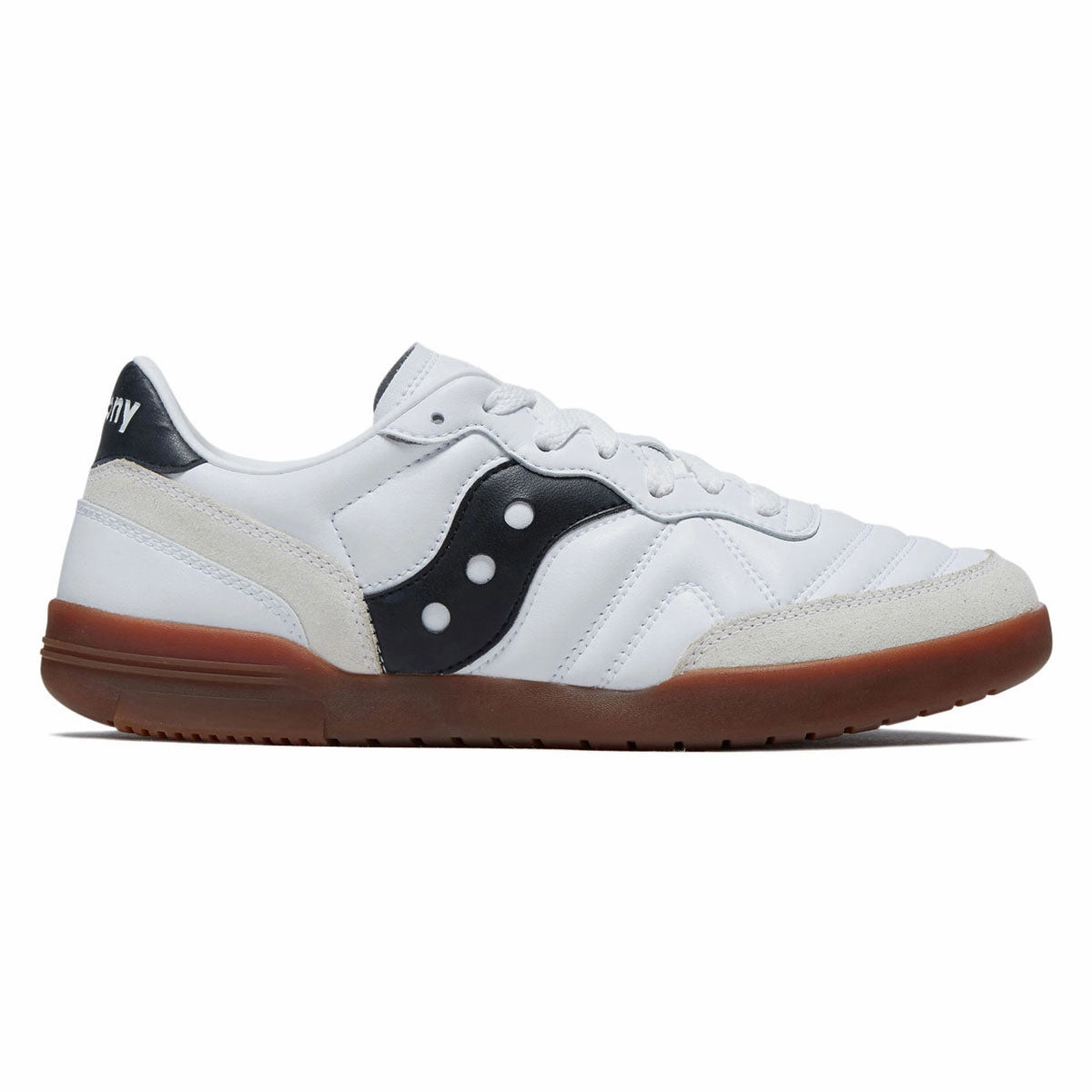 Saucony 586i Leather Shoes - White/Black Comfort - Padding casual sneakers