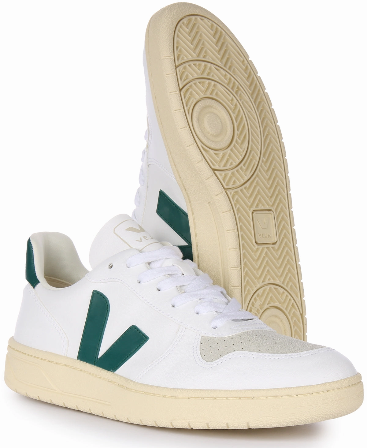 Shock-Absorbing Heel Veja V 10 CWL In White Green For Men